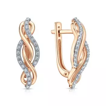 Золотые серьги с бриллиантами природными