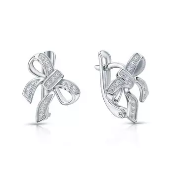 Золотые серьги с бриллиантами природными