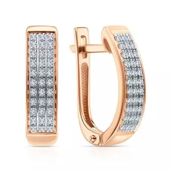 Золотые серьги с бриллиантами природными