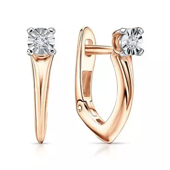 Золотые серьги с бриллиантами природными