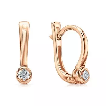 Золотые серьги с бриллиантами природными