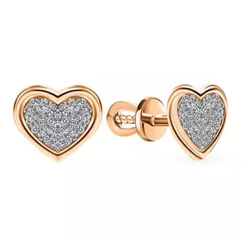 Золотые серьги с бриллиантами природными