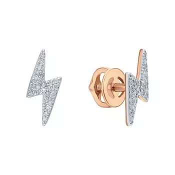 Золотые серьги с бриллиантами природными