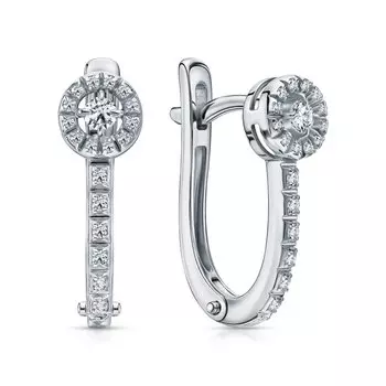 Золотые серьги с бриллиантами природными