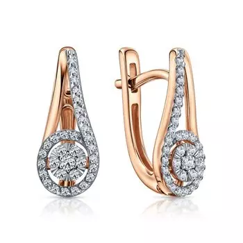 Золотые серьги с бриллиантами природными