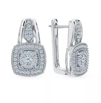 Золотые серьги с бриллиантами природными