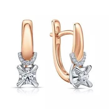 Золотые серьги с бриллиантами природными