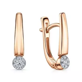 Золотые серьги с бриллиантами природными