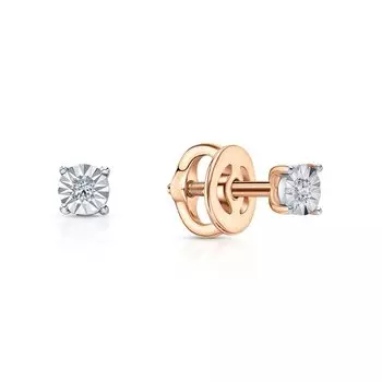 Золотые серьги с бриллиантами природными