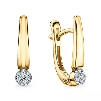 Золотые серьги с бриллиантами природными