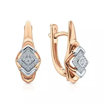 Золотые серьги с бриллиантами природными