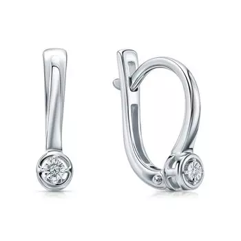 Золотые серьги с бриллиантами природными