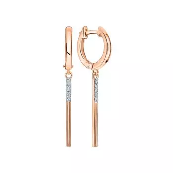 Золотые серьги с бриллиантами природными