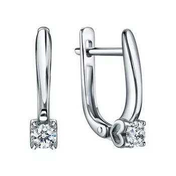 Золотые серьги с бриллиантами природными