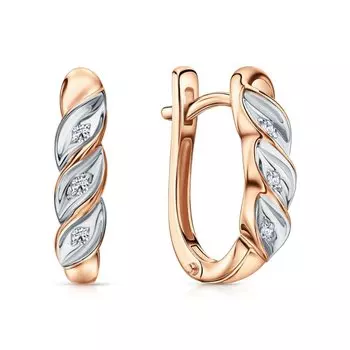 Золотые серьги с бриллиантами природными