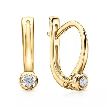 Золотые серьги с бриллиантами природными