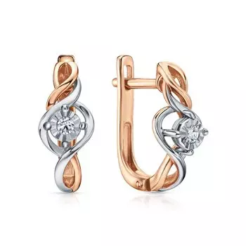 Золотые серьги с бриллиантами природными