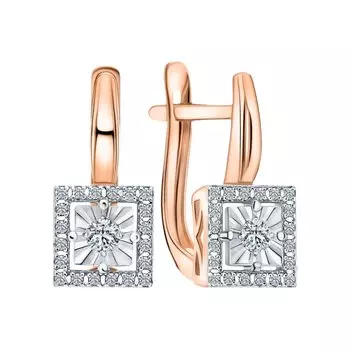 Золотые серьги с бриллиантами природными