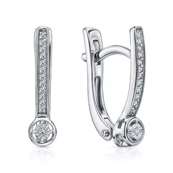 Золотые серьги с бриллиантами природными