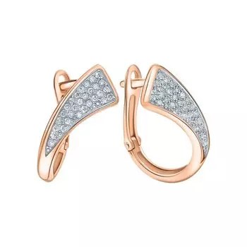 Золотые серьги с бриллиантами природными