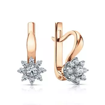 Золотые серьги с бриллиантами природными