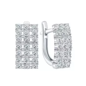 Золотые серьги с бриллиантами природными