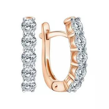 Золотые серьги с бриллиантами природными