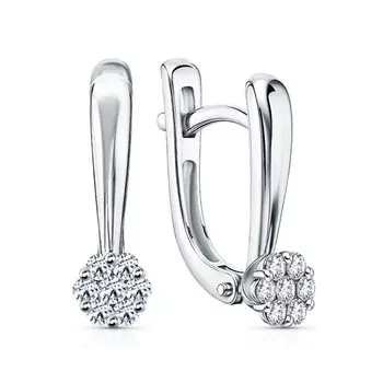 Золотые серьги с бриллиантами природными