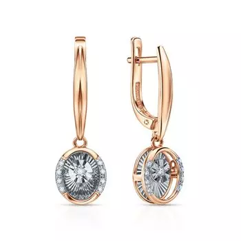 Золотые серьги с бриллиантами природными