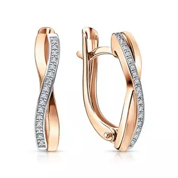 Золотые серьги с бриллиантами природными