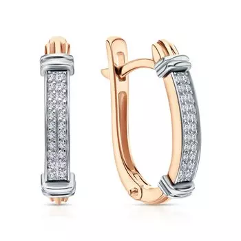 Золотые серьги с бриллиантами природными