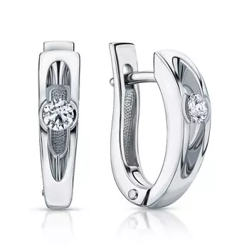 Золотые серьги с бриллиантами природными