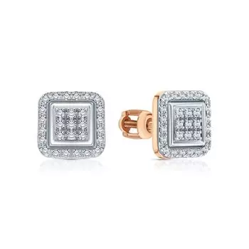 Золотые серьги с бриллиантами природными