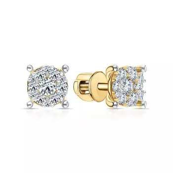 Золотые серьги с бриллиантами природными