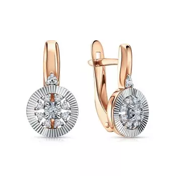 Золотые серьги с бриллиантами природными