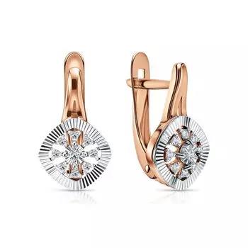 Золотые серьги с бриллиантами природными