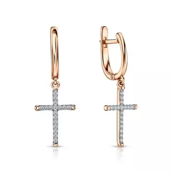 Золотые серьги с бриллиантами природными