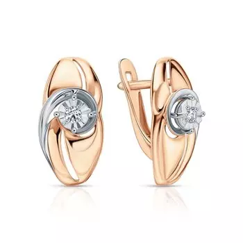 Золотые серьги с бриллиантами природными