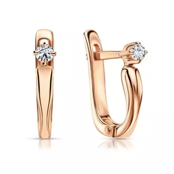 Золотые серьги с бриллиантами природными