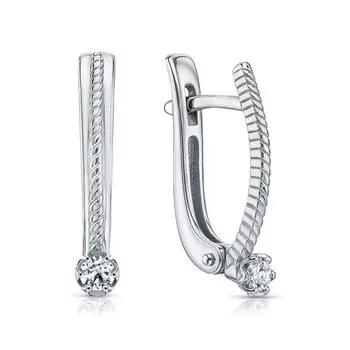 Золотые серьги с бриллиантами природными