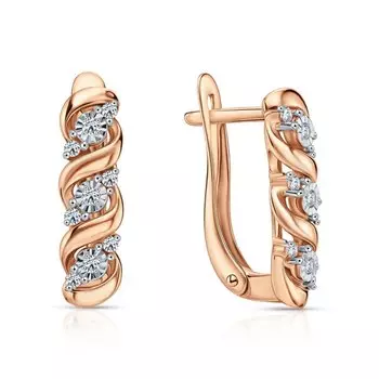 Золотые серьги с бриллиантами природными