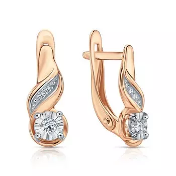 Золотые серьги с бриллиантами природными