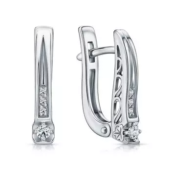 Золотые серьги с бриллиантами природными