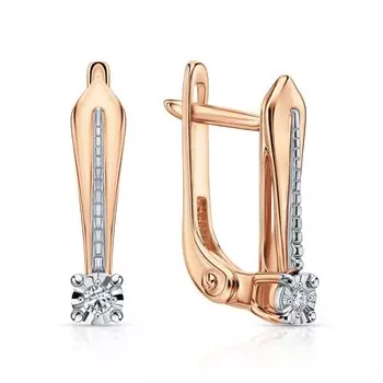 Золотые серьги с бриллиантами природными