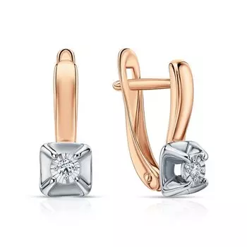 Золотые серьги с бриллиантами природными