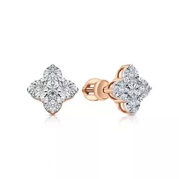 Золотые серьги с бриллиантами природными