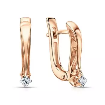 Золотые серьги с бриллиантами природными