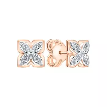 Золотые серьги с бриллиантами природными