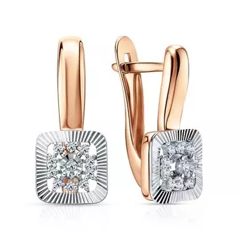 Золотые серьги с бриллиантами природными