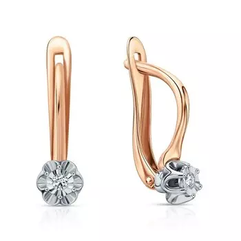 Золотые серьги с бриллиантами природными